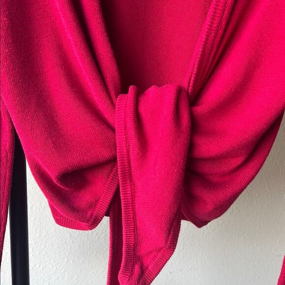 Isabella Bird Women’s Tie-Front Magenta Cardigan Sweater - size L - Picture 6 of 7